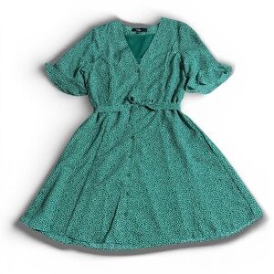 Lulus Green Button-Up Dress